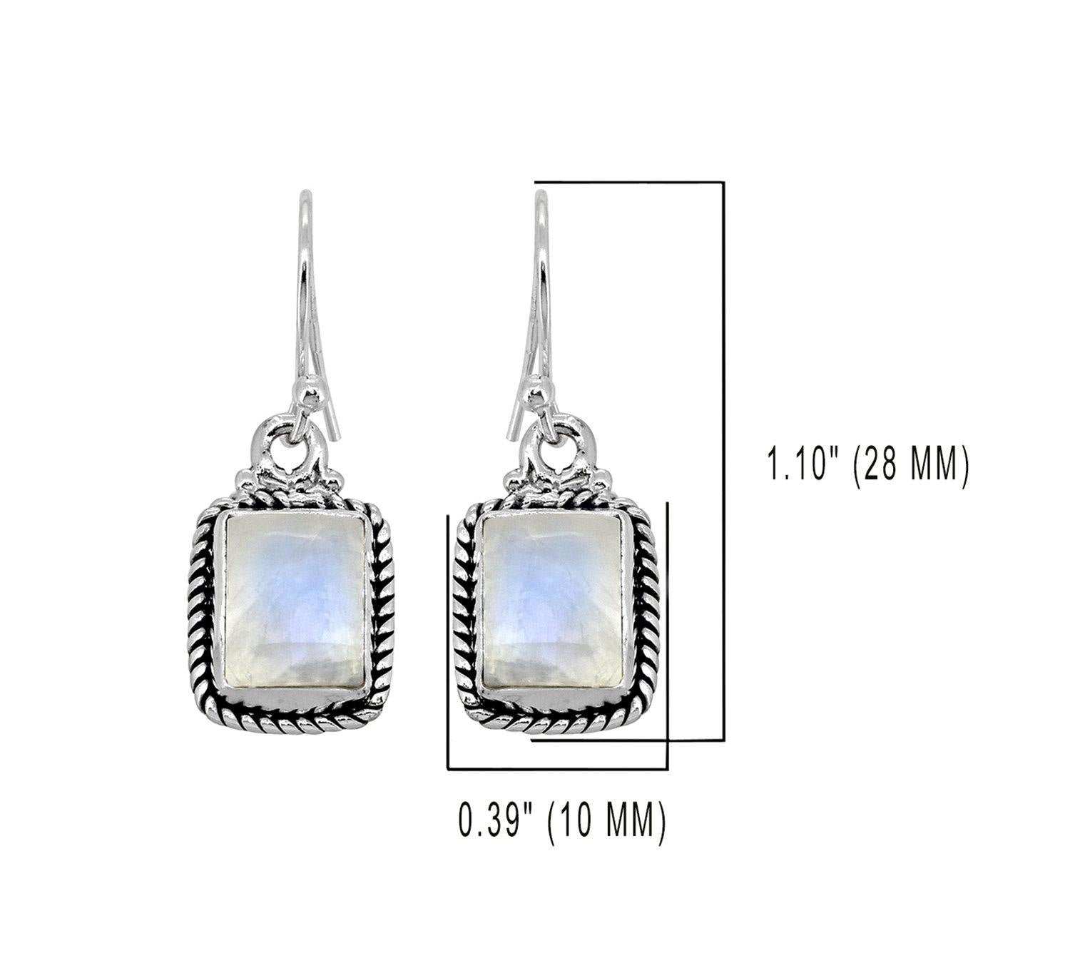 Rainbow Moonstone Solid 925 Sterling Silver Dangle Earrings Jewelry - YoTreasure