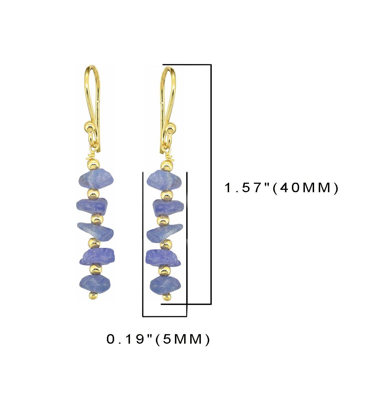 Tanzanite Solid 925 Silver Gold Plated Dangle Earrings Jewelry - YoTreasure