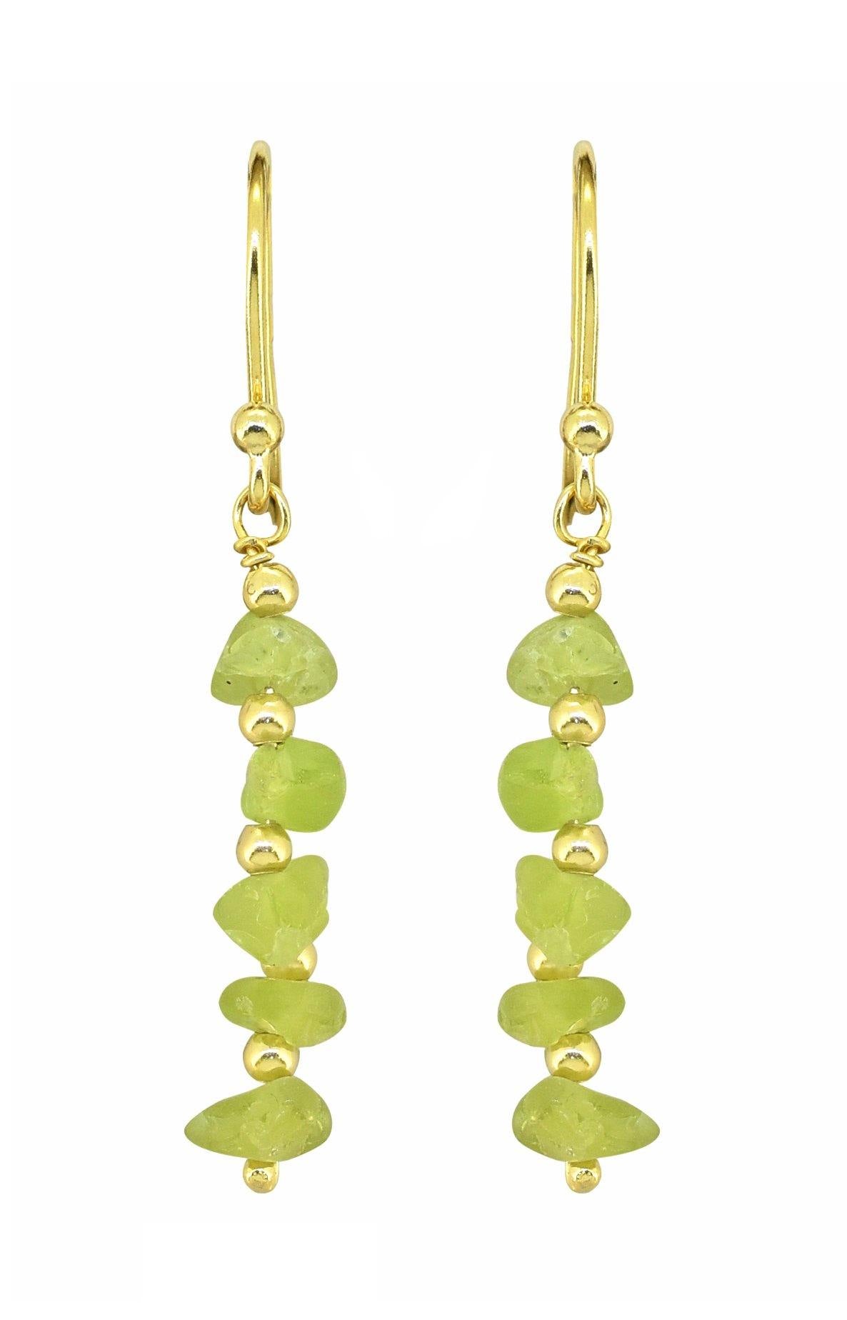 Peridot Solid 925 Silver Gold Plated Dangle Earrings Jewelry - YoTreasure