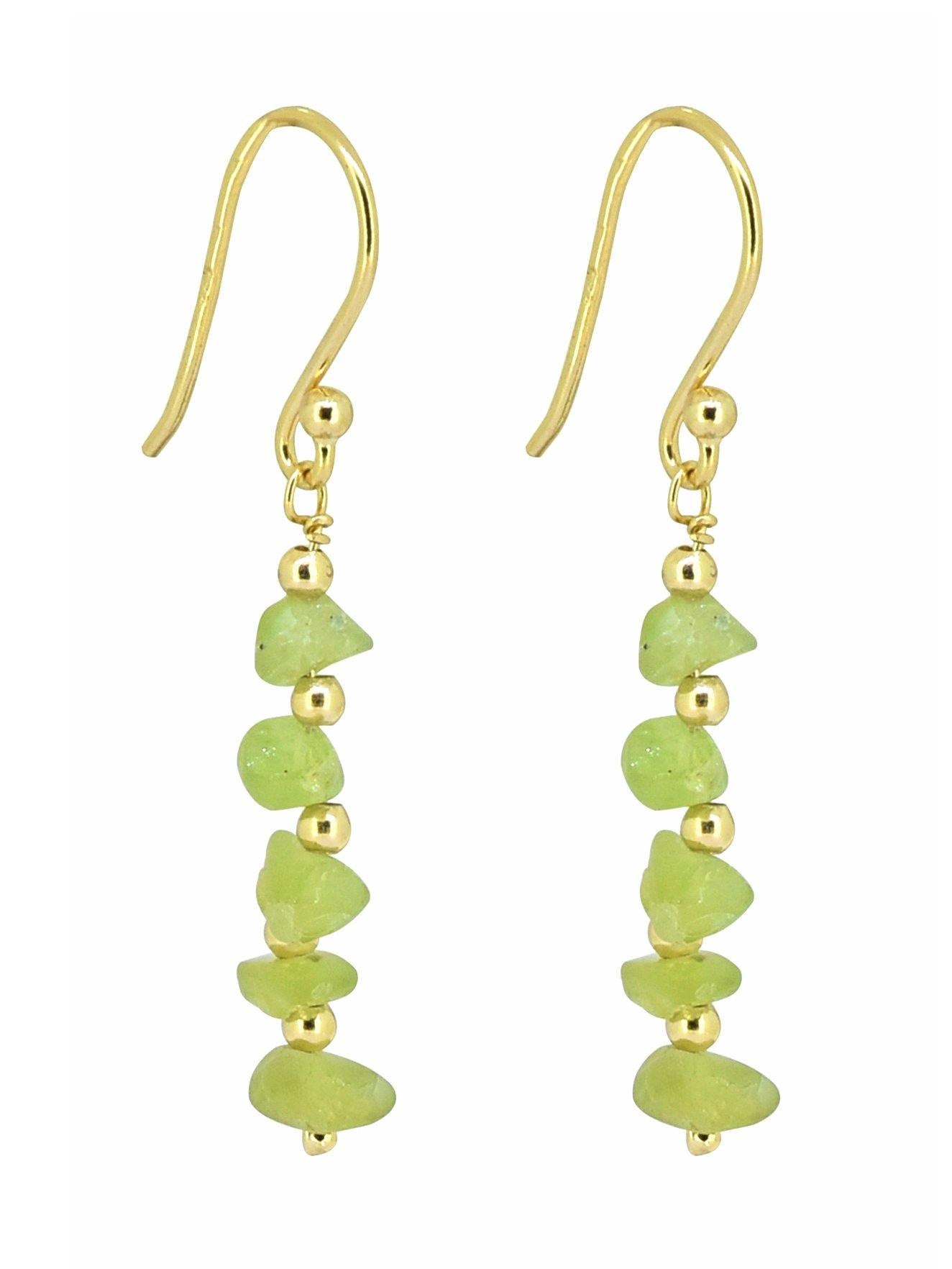 Peridot Solid 925 Silver Gold Plated Dangle Earrings Jewelry - YoTreasure