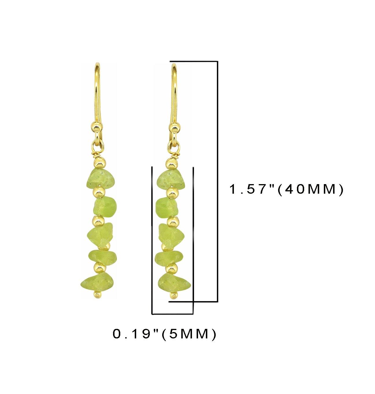 Peridot Solid 925 Silver Gold Plated Dangle Earrings Jewelry - YoTreasure