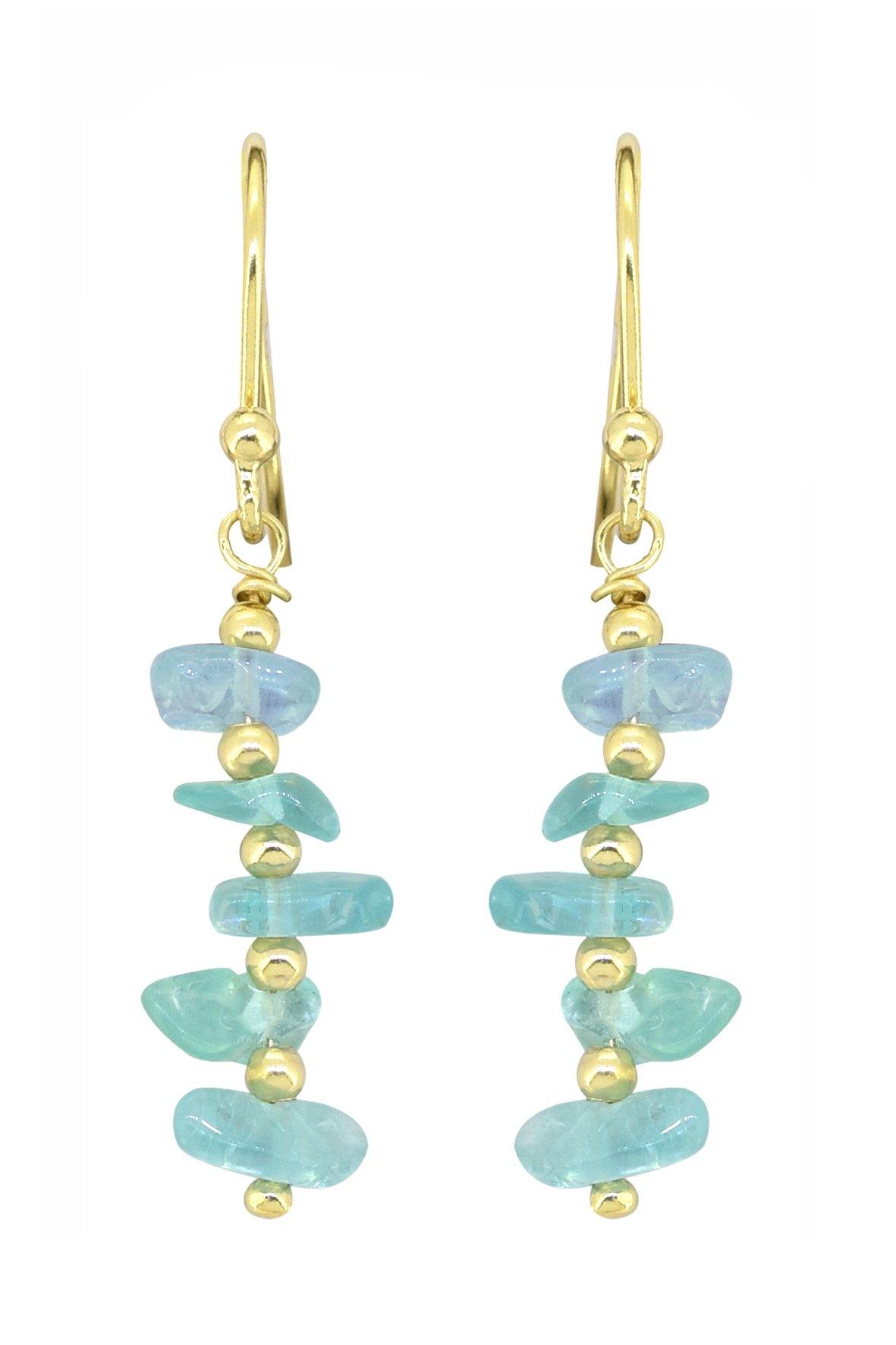 Apatite Solid 925 Silver Gold Plated Dangle Earrings Jewelry - YoTreasure