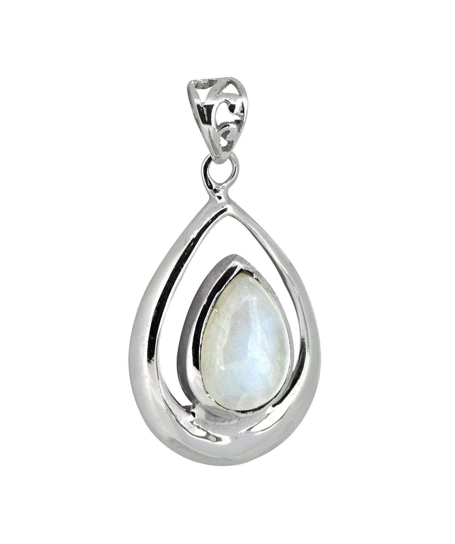 Rainbow Moonstone Solid 925 Sterling Silver Chain Pendant Jewelry - YoTreasure