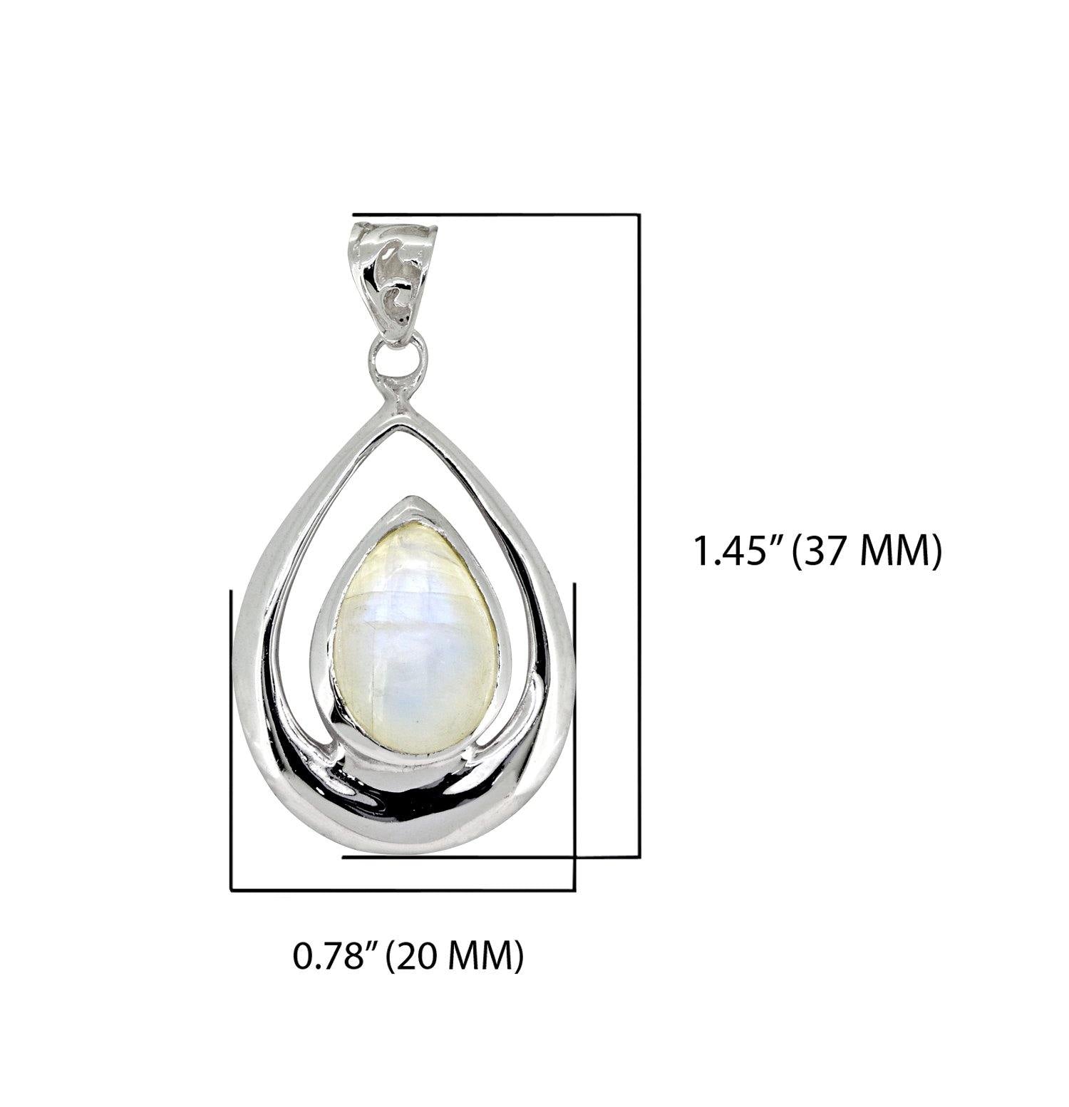 Rainbow Moonstone Solid 925 Sterling Silver Chain Pendant Jewelry - YoTreasure