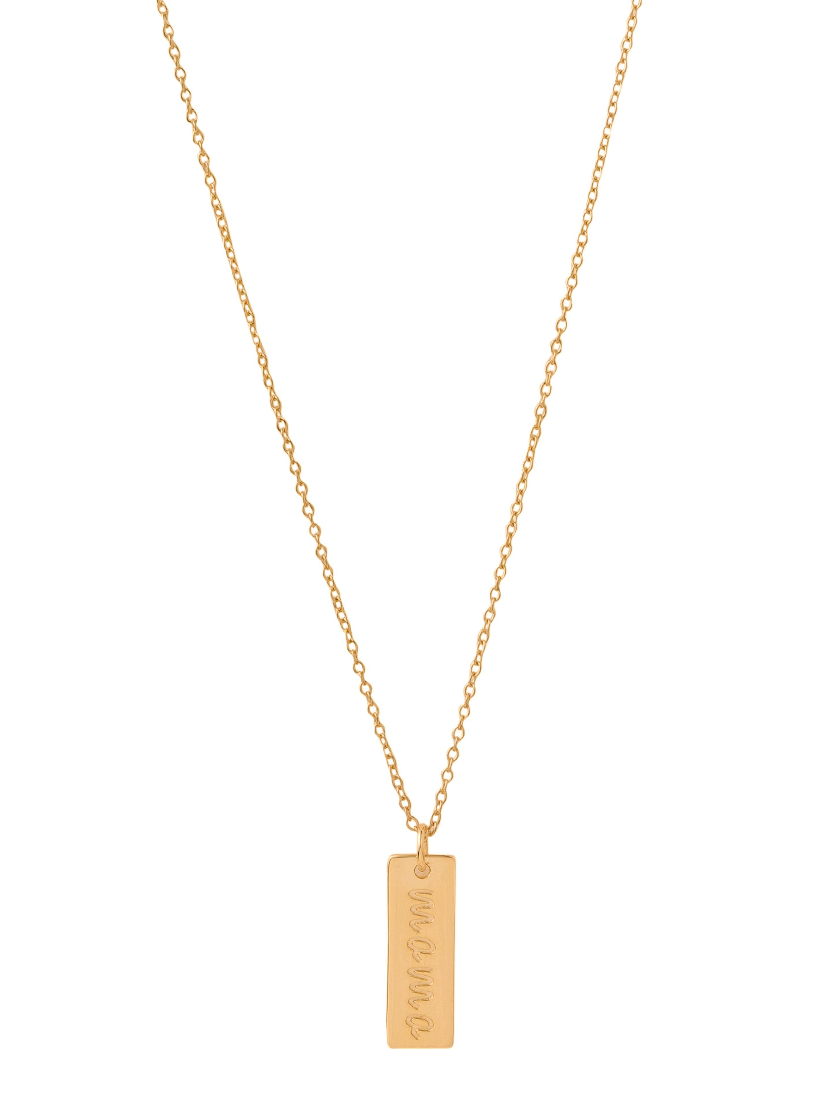 Charm Mama Letter Vertical Bar Pendant Solid 925 Sterling Silver Gold Plated Chain Necklace Women Jewelry Gifts for Mother - YoTreasure