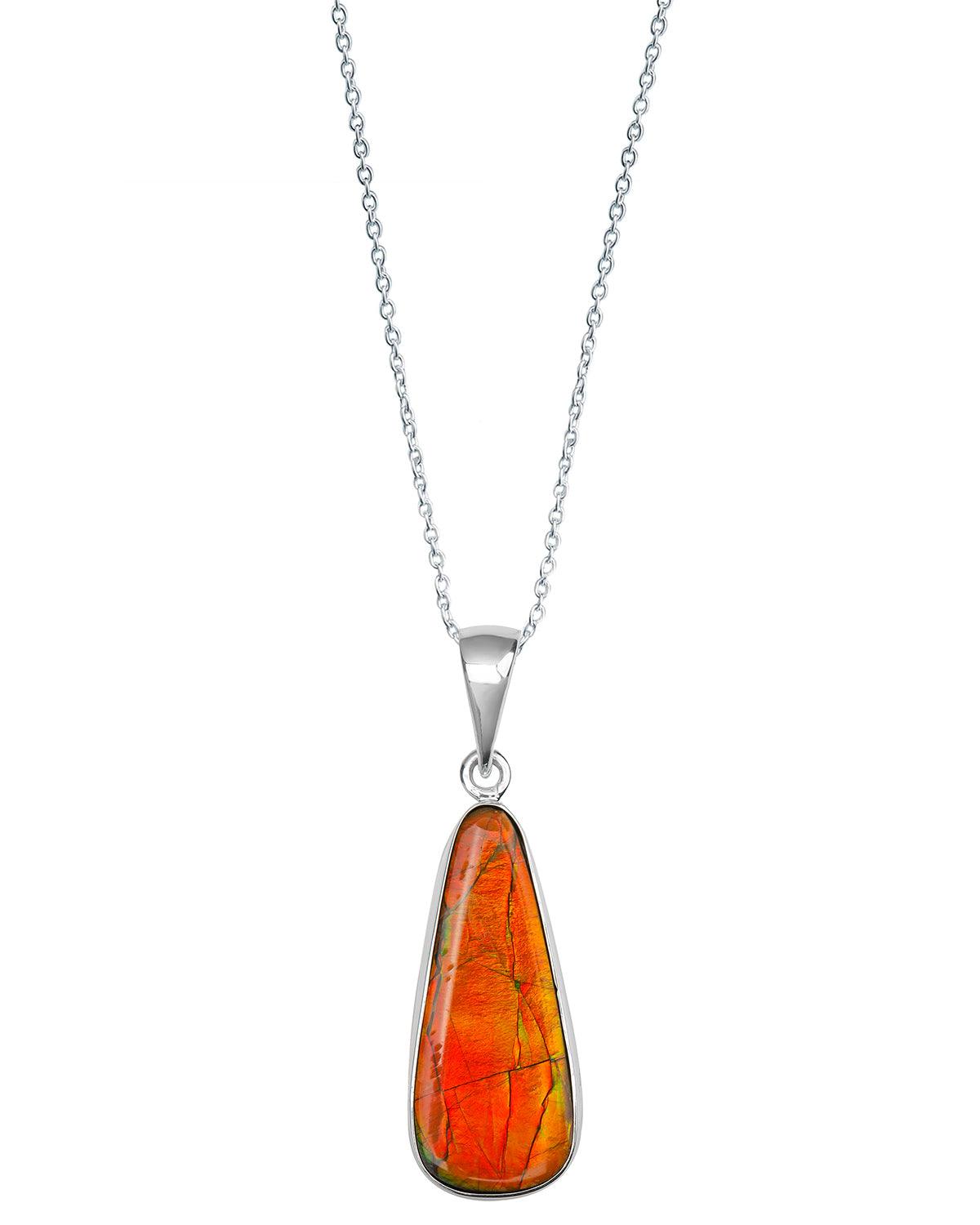 7.90 Ct. Ammolite 925 Sterling Silver Necklace Pendant Jewelry - YoTreasure