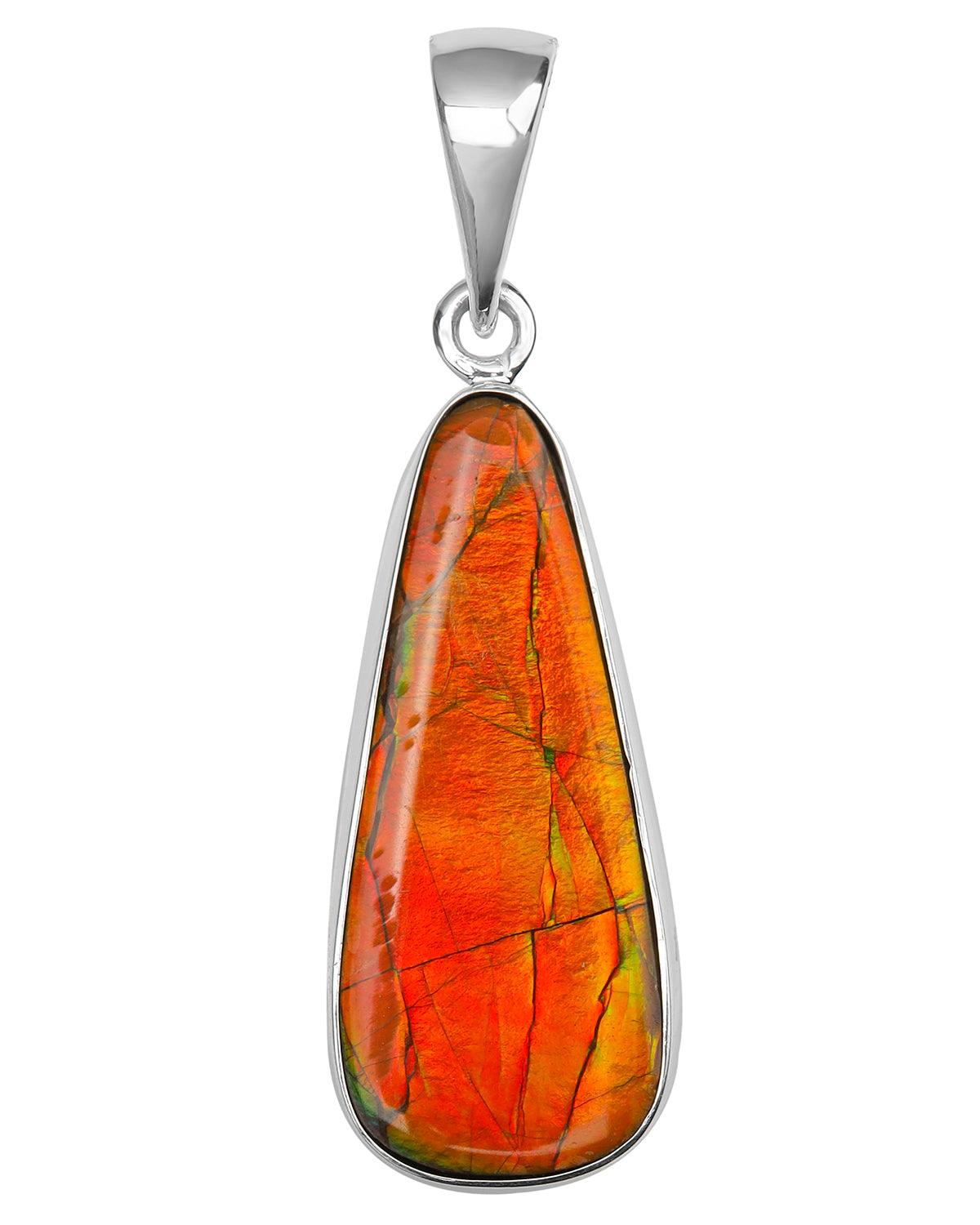 7.90 Ct. Ammolite 925 Sterling Silver Necklace Pendant Jewelry - YoTreasure