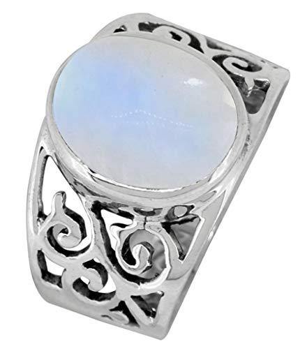 Solid 925 Sterling Silver Moonstone Ring - YoTreasure