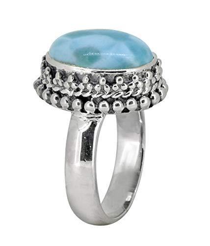 Larimar Solid 925 Sterling Silver Ring Jewelry - YoTreasure