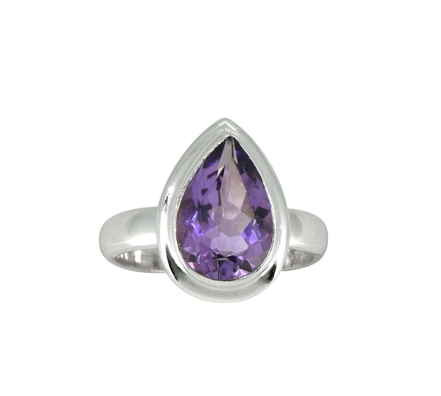 Amethyst Solid 925 Sterling Silver Ring Jewelry - YoTreasure