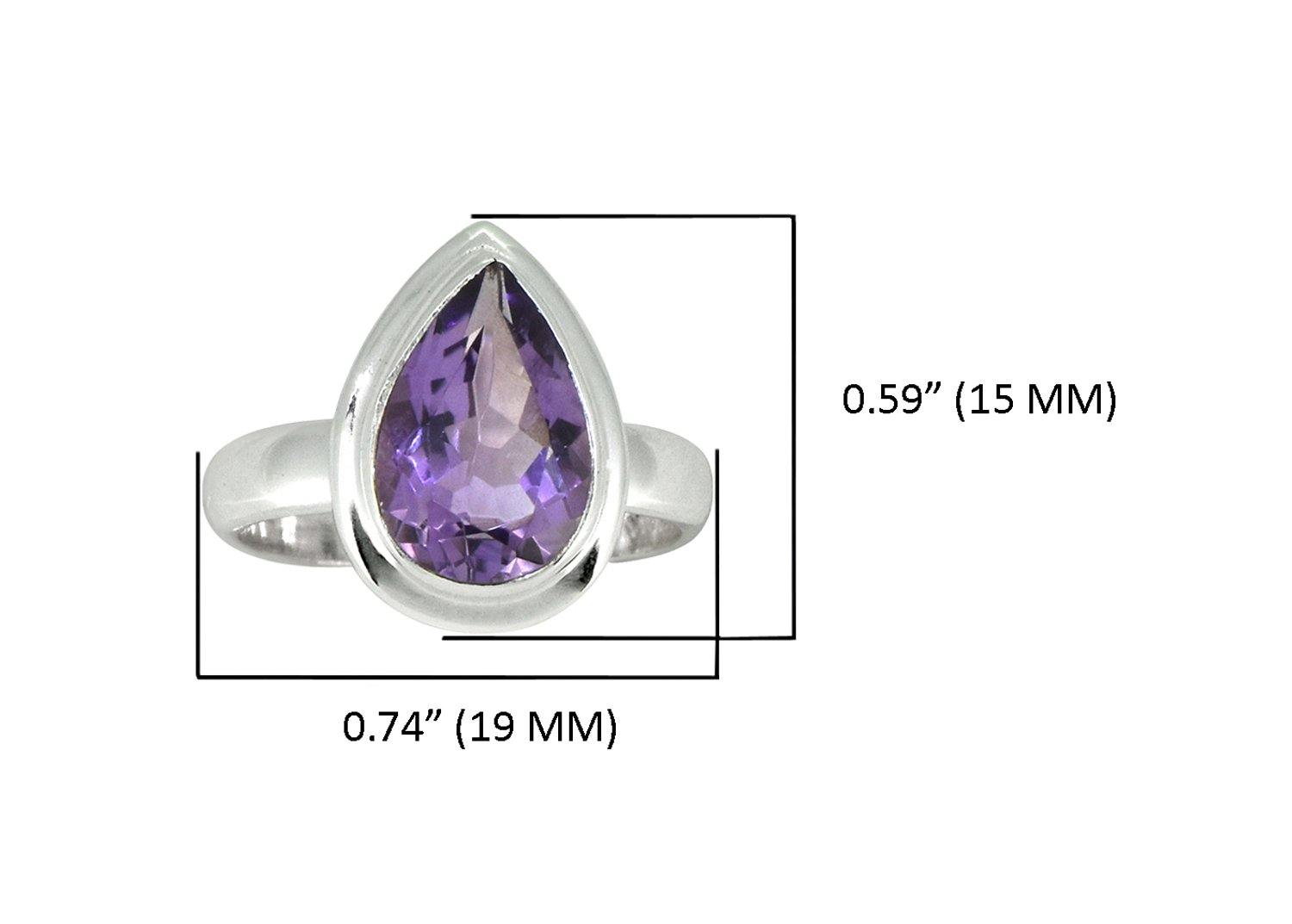 Amethyst Solid 925 Sterling Silver Ring Jewelry - YoTreasure