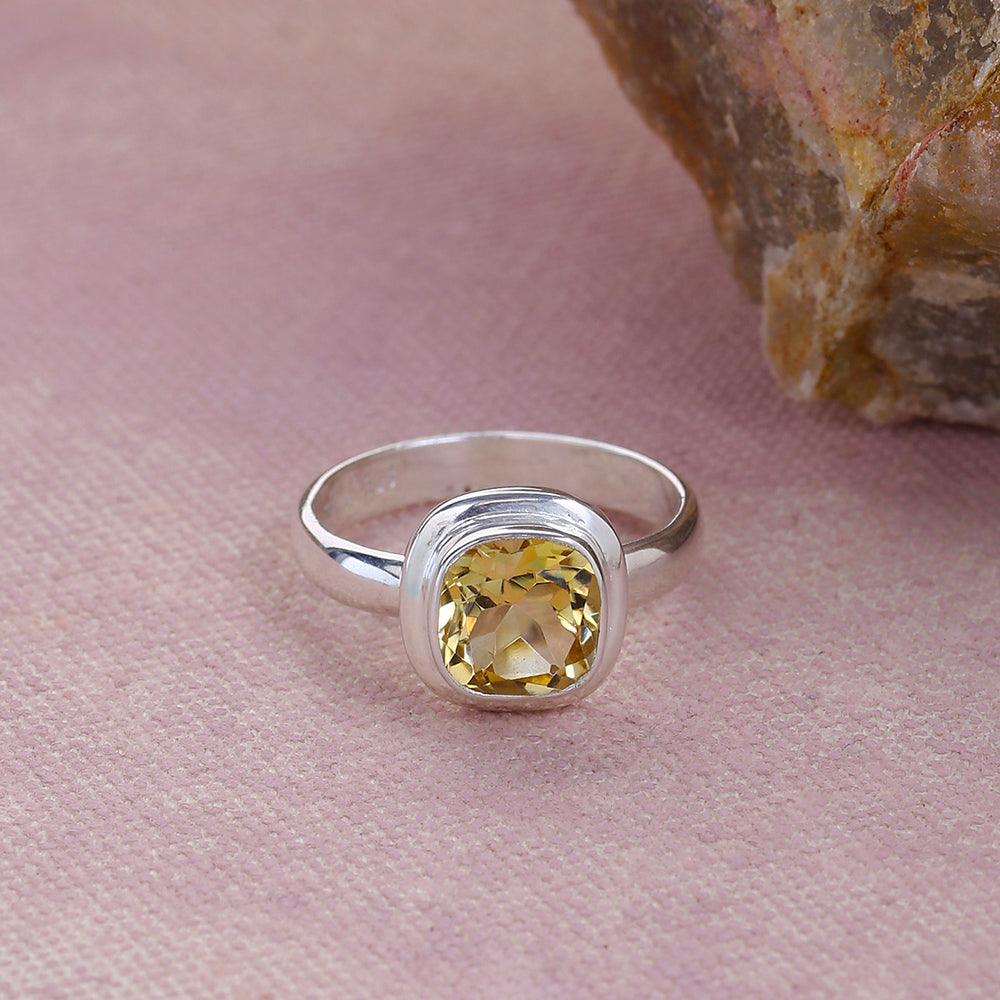 Citrine Solid 925 Sterling Silver Ring Jewelry - YoTreasure