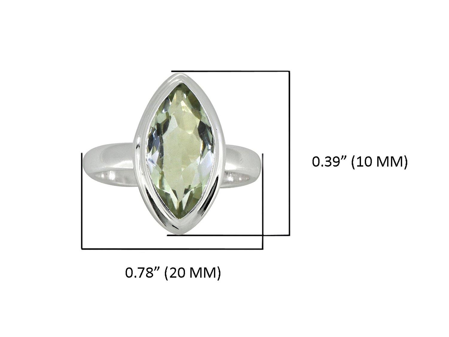 Green Amethyst Solid 925 Sterling Silver Ring Jewelry - YoTreasure