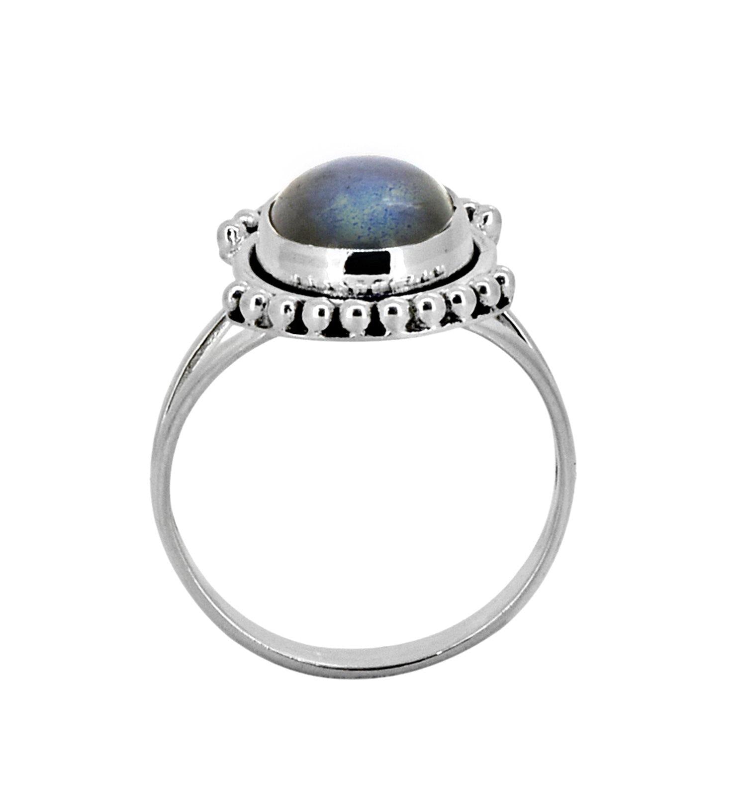 Labradorite Solid 925 Sterling Silver Split Shank Ring Jewelry - YoTreasure
