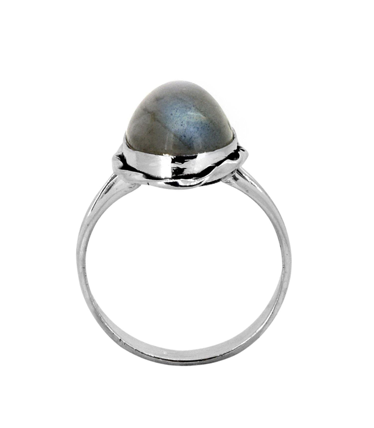 Labradorite Solid 925 Sterling Silver Split Shank Ring Jewelry - YoTreasure