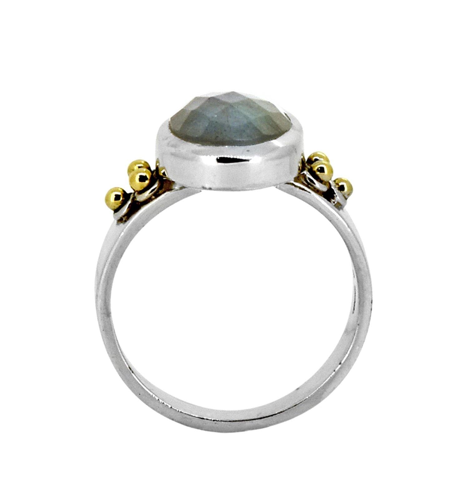 Labradorite Solid 925 Sterling Silver Brass Ring Jewelry - YoTreasure
