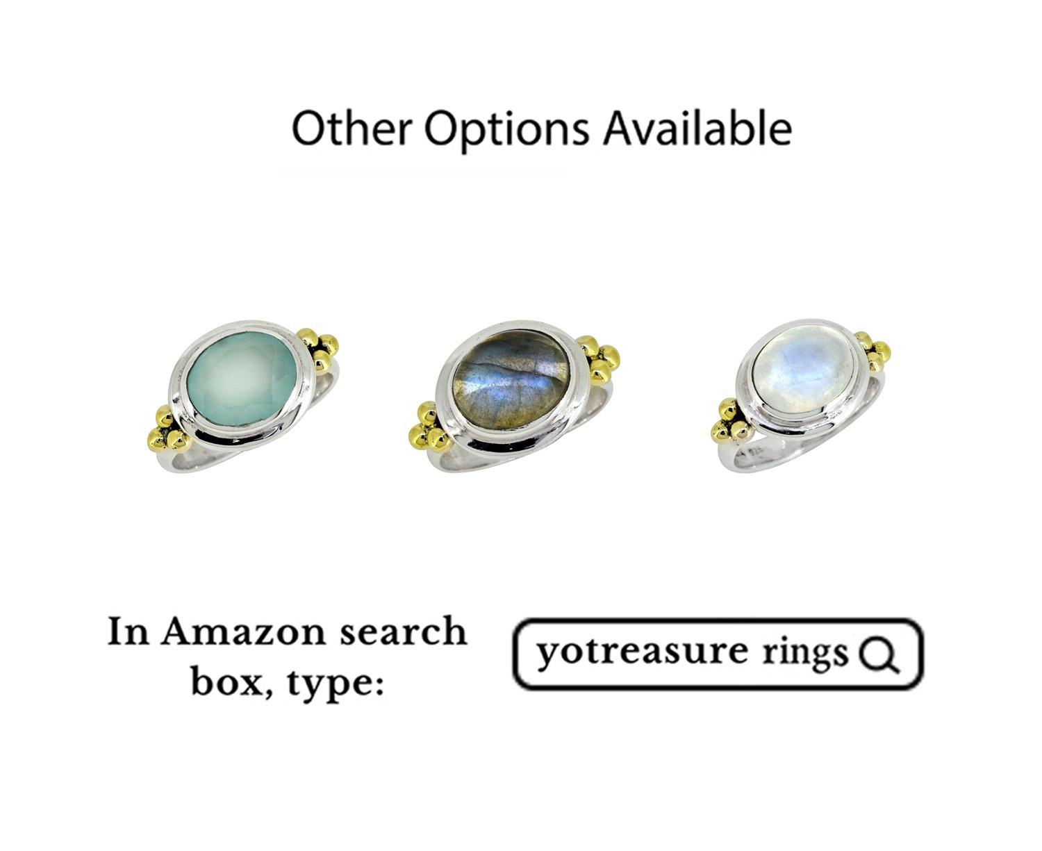 Labradorite Solid 925 Sterling Silver Brass Ring Jewelry - YoTreasure