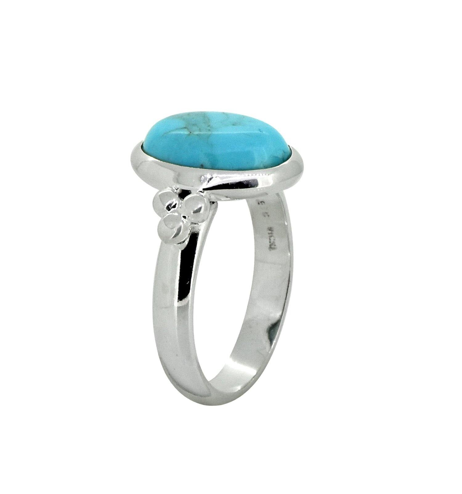 Blue Mohave Turquoise Solid 925 Sterling Silver Ring Jewelry - YoTreasure