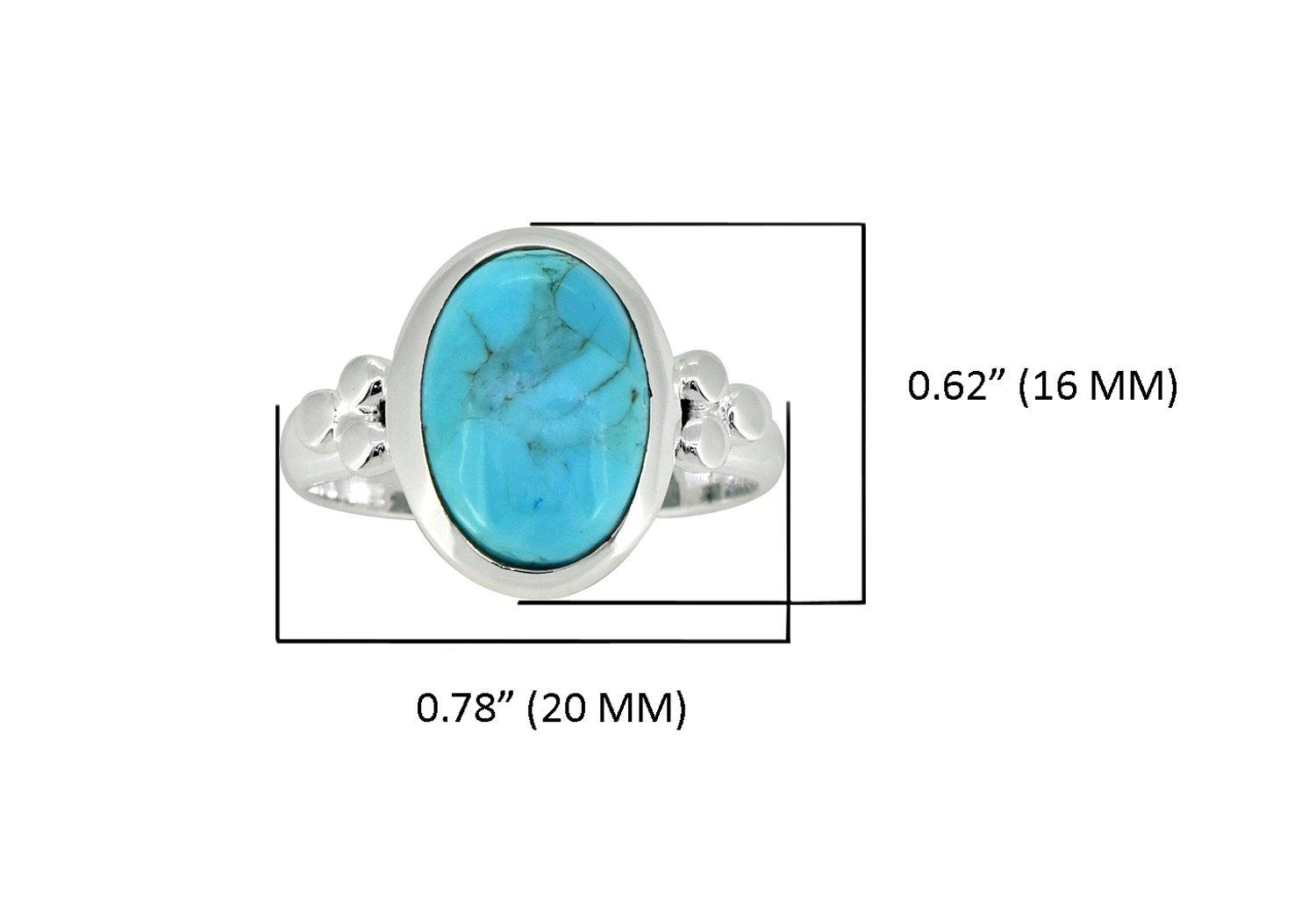 Blue Mohave Turquoise Solid 925 Sterling Silver Ring Jewelry - YoTreasure