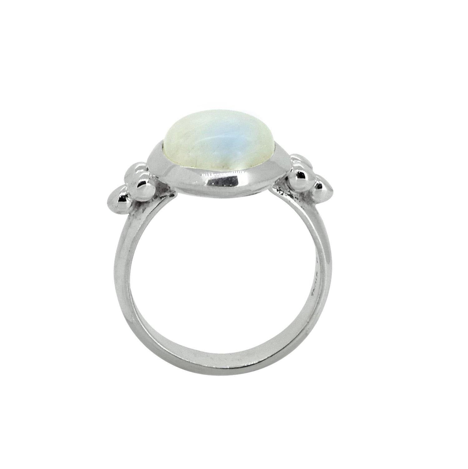 Rainbow Moonstone Solid 925 Sterling Silver Ring Jewelry - YoTreasure
