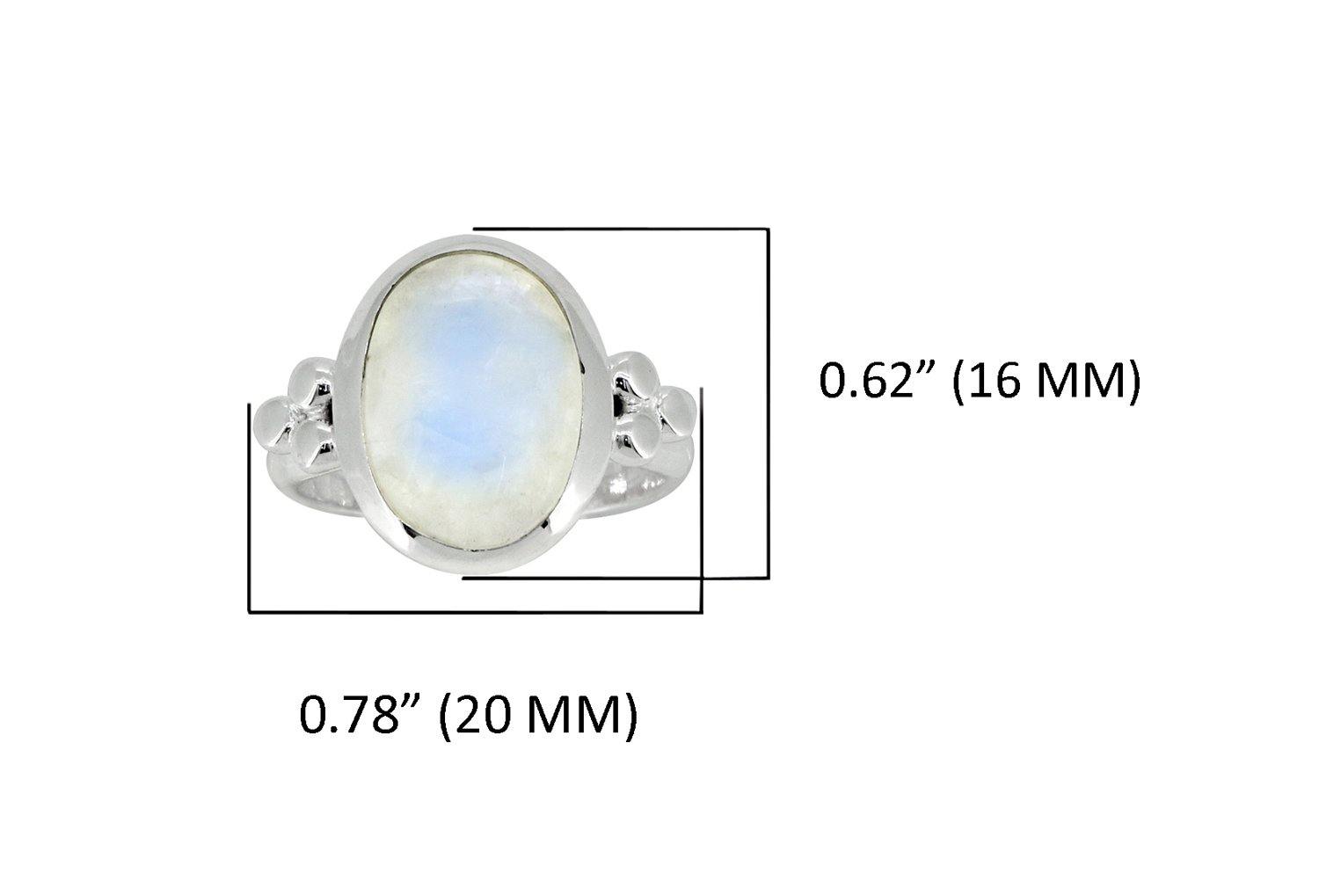 Rainbow Moonstone Solid 925 Sterling Silver Ring Jewelry - YoTreasure
