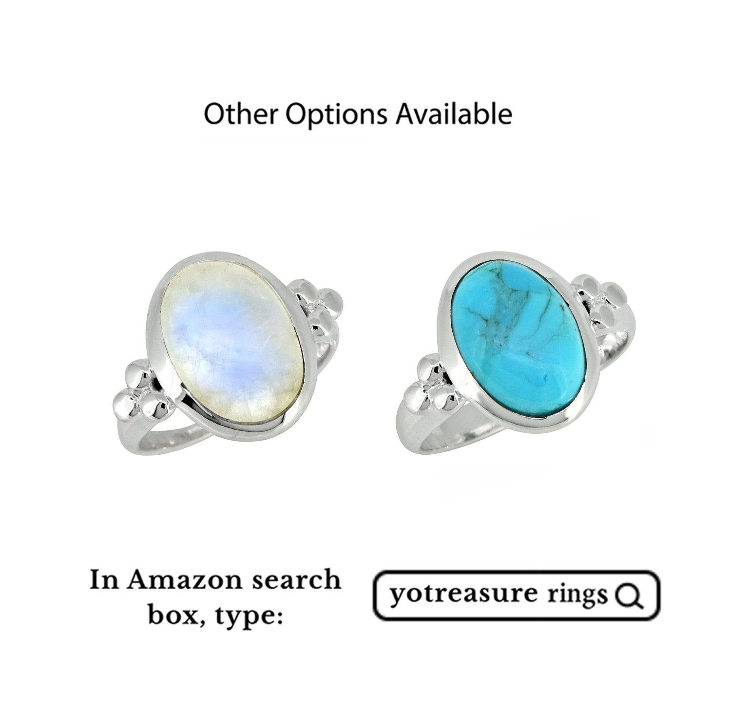 Rainbow Moonstone Solid 925 Sterling Silver Ring Jewelry - YoTreasure