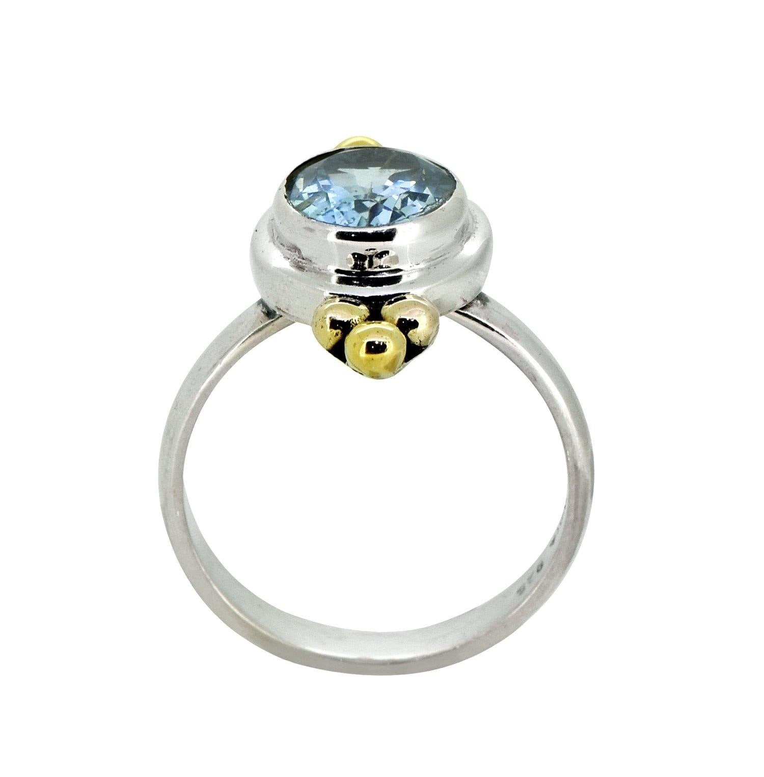 Blue Topaz Solid 925 Sterling Silver Brass Ring Jewelry - YoTreasure