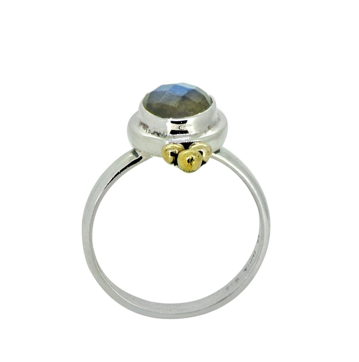 Labradorite Solid 925 Sterling Silver Brass Ring Jewelry - YoTreasure