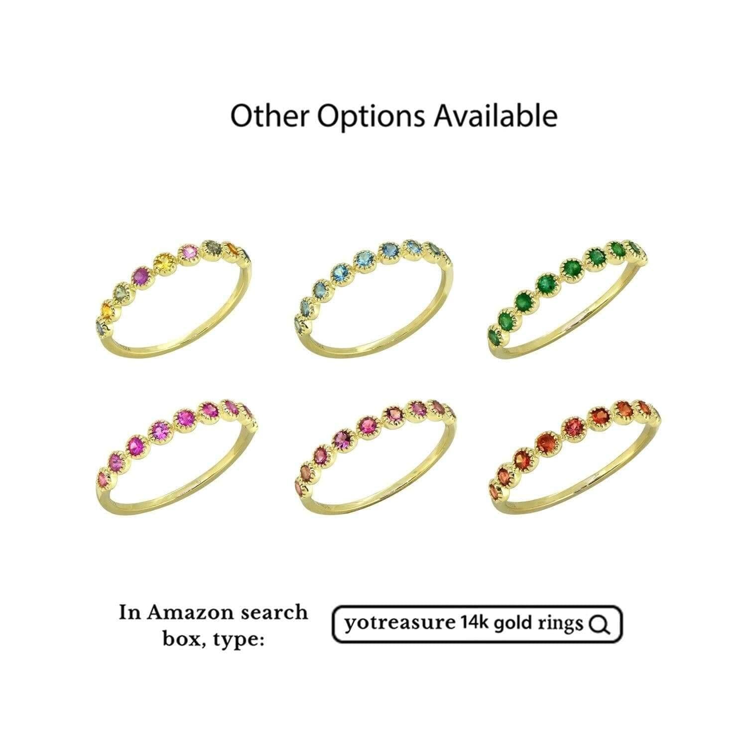 0.41 ct Multi Sapphire Solid 14k Yellow Gold Eternity Band Ring Jewelry - YoTreasure
