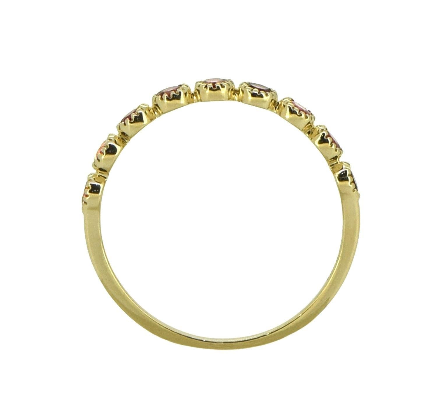 0.36 ct Pink Sapphire Solid 14k Yellow Gold Eternity Band Ring Jewelry - YoTreasure