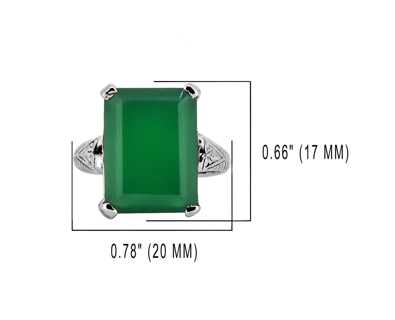Green Onyx Solid 925 Sterling Silver Gemstone Ring Jewelry - YoTreasure