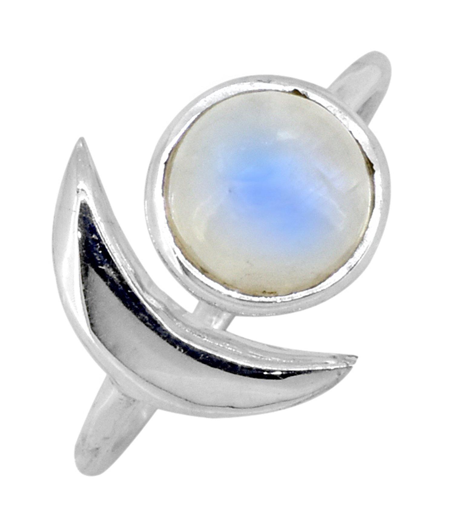 Rainbow Moonstone Solid 925 Sterling Silver Designer Ring Jewelry - YoTreasure