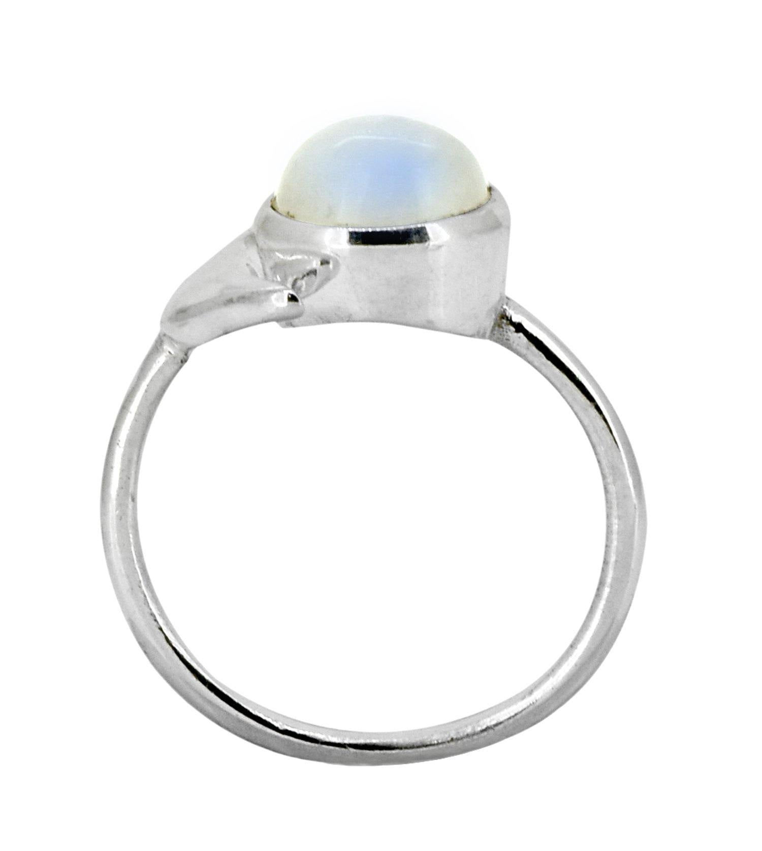 Rainbow Moonstone Solid 925 Sterling Silver Designer Ring Jewelry - YoTreasure