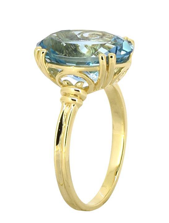Sky Blue Topaz Solid 925 Sterling Silver Gold Plated Ring Jewelry - YoTreasure