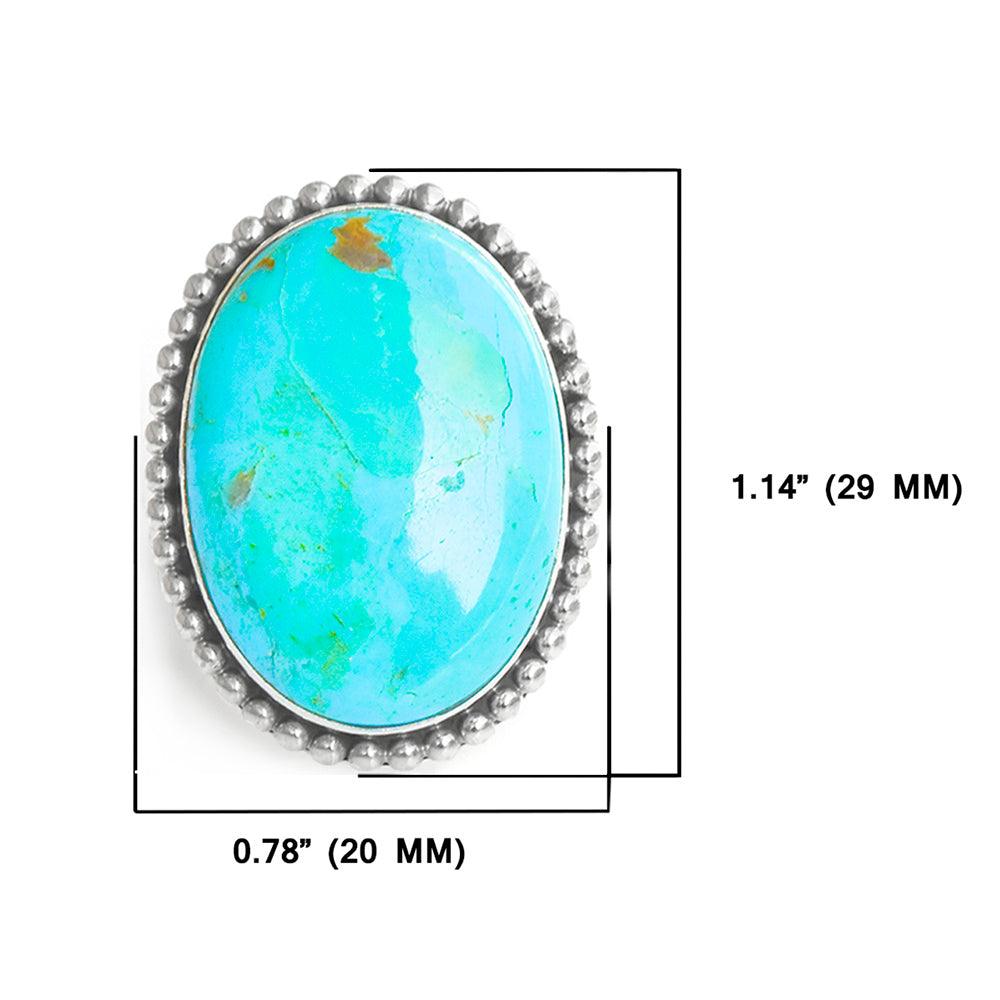 Blue Mohave Turquoise Solid 925 Sterling Silver Gemstone Ring Jewelry - YoTreasure