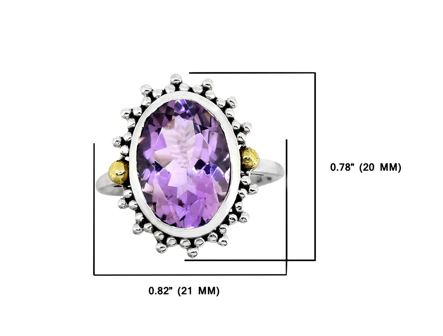 Pink Amethyst Solid 925 Sterling Silver Brass Ring Gemstone Jewelry - YoTreasure