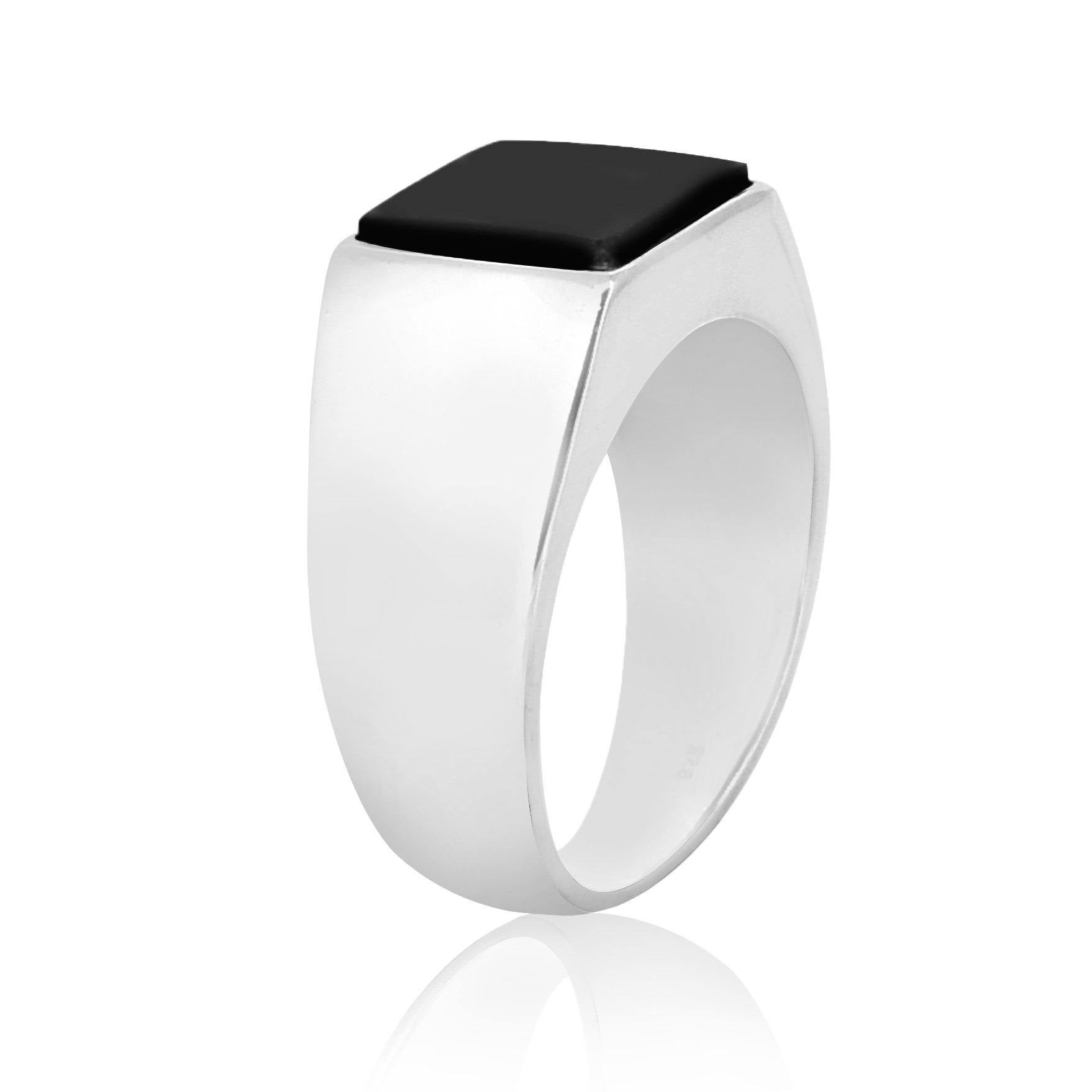 Black Onyx Solid 925 Sterling Silver Ring For Men's Jewelry - YoTreasure
