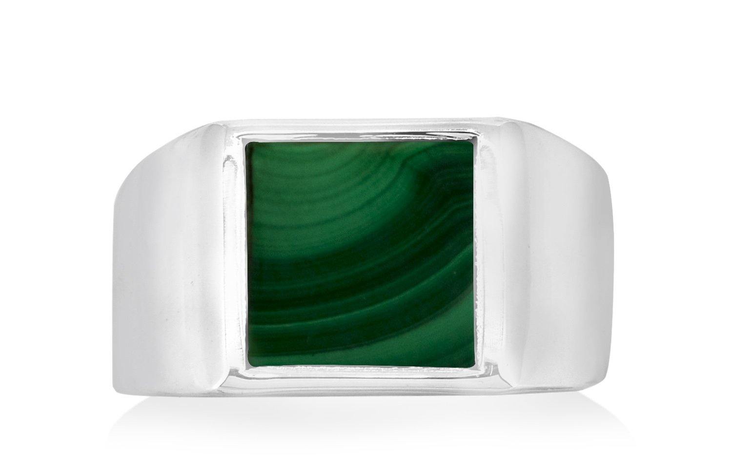 Malachite Solid 925 Sterling Silver Ring For Men's Jewelry - YoTreasure