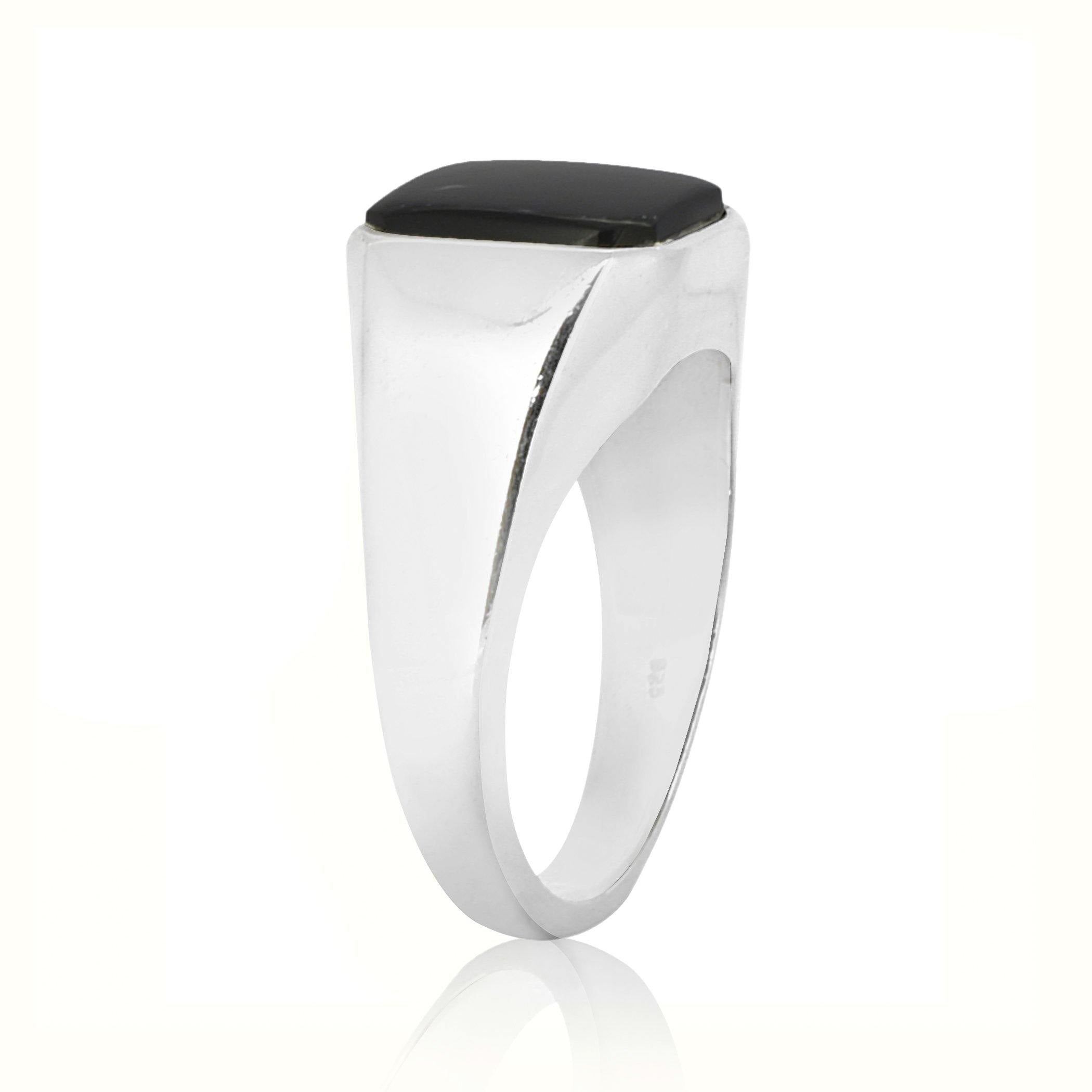 Black Onyx Solid 925 Sterling Silver Gemstone Ring Men's Jewelry - YoTreasure