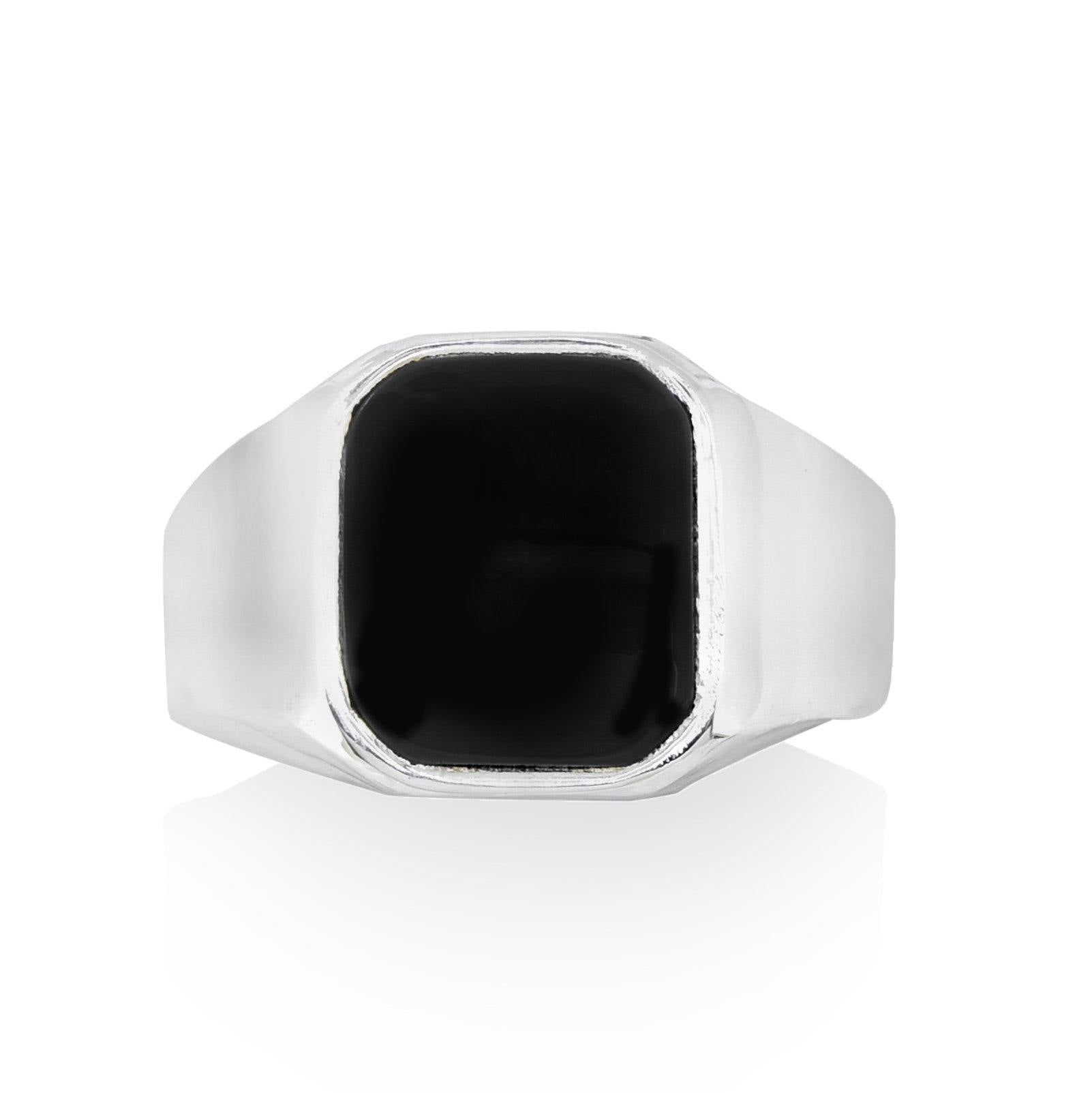 Black Onyx Solid 925 Sterling Silver Gemstone Ring Men's Jewelry - YoTreasure