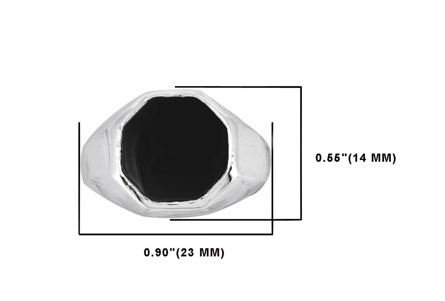 Octagon Black Onyx Solid 925 Sterling Silver Solitaire Ring Men's Jewelry - YoTreasure