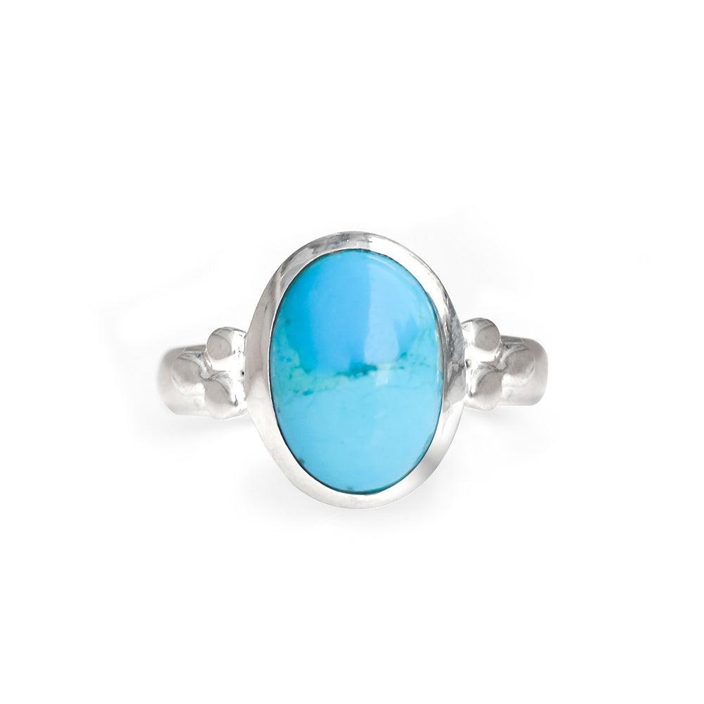 Blue Mohave Turquoise Solid 925 Sterling Silver Ring Jewelry - YoTreasure
