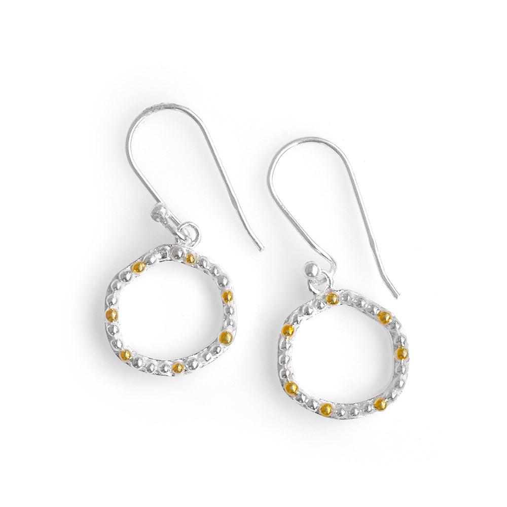 Solid 925 Sterling Silver Gold Plated Dangle Earrings Jewelry - YoTreasure