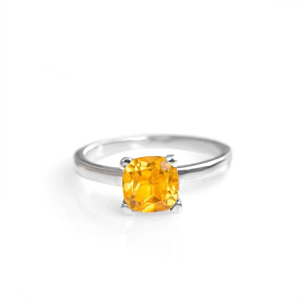1.82 Ct. Citrine Solid 925 Sterling Silver Solitaire Ring Jewelry - YoTreasure