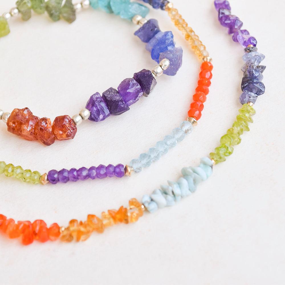 Chakra Stones 925 Sterling Silver Stretch Bracelet Jewelry - YoTreasure