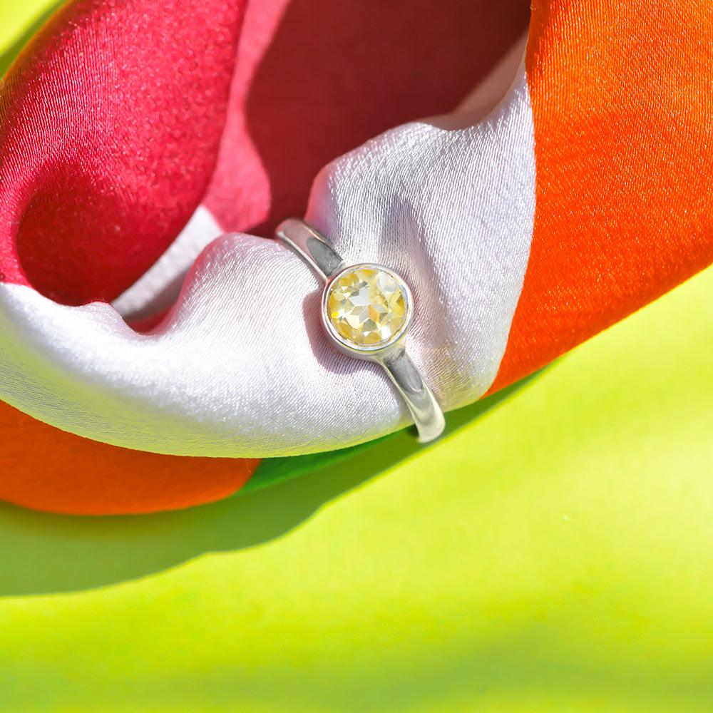 Natural Citrine Solid 925 Sterling Silver Ring Jewelry - YoTreasure