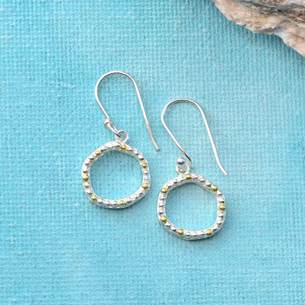 Solid 925 Sterling Silver Gold Plated Dangle Earrings Jewelry - YoTreasure
