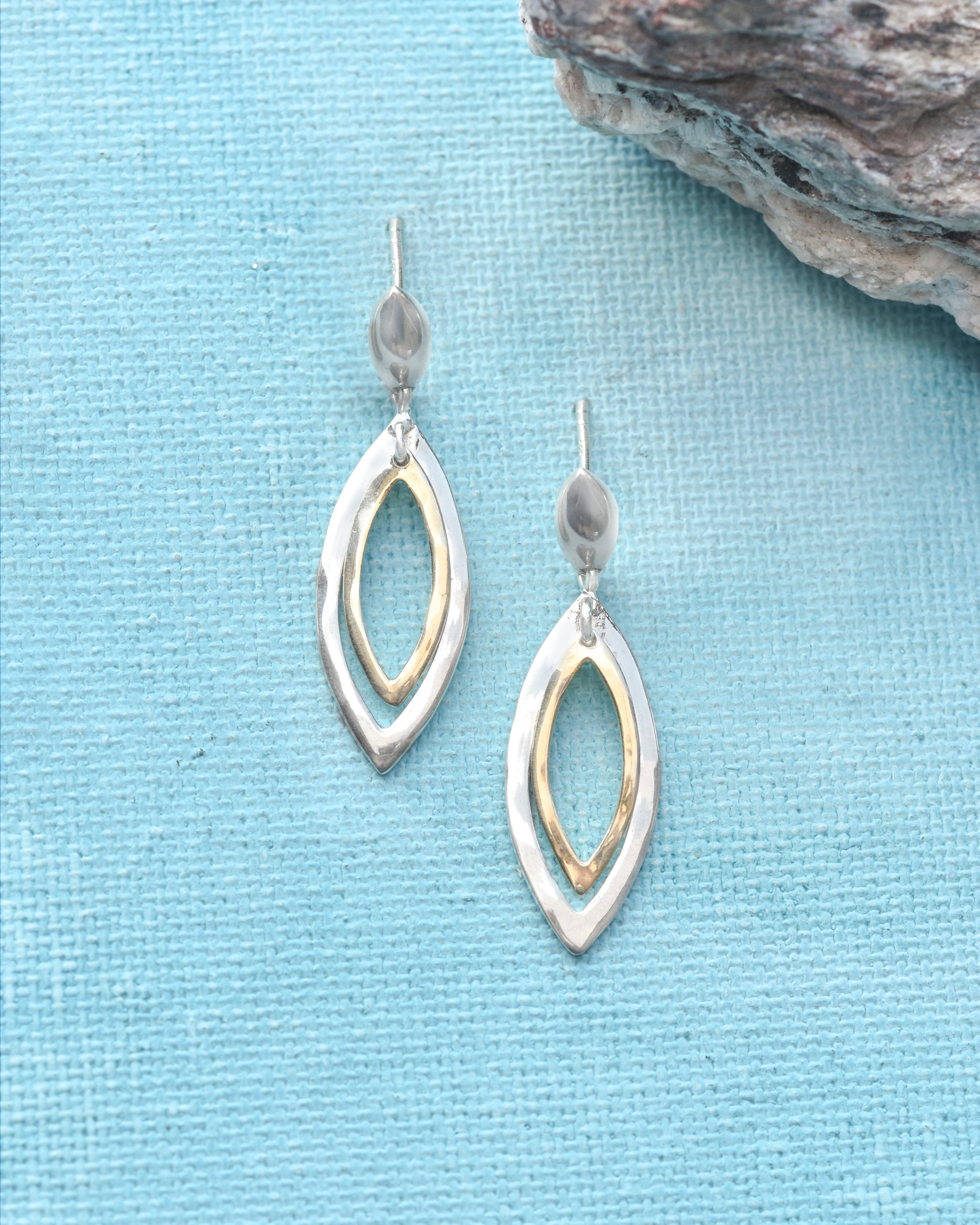 Solid 925 Sterling Silver Gold Plated Dangle Earrings Jewelry - YoTreasure