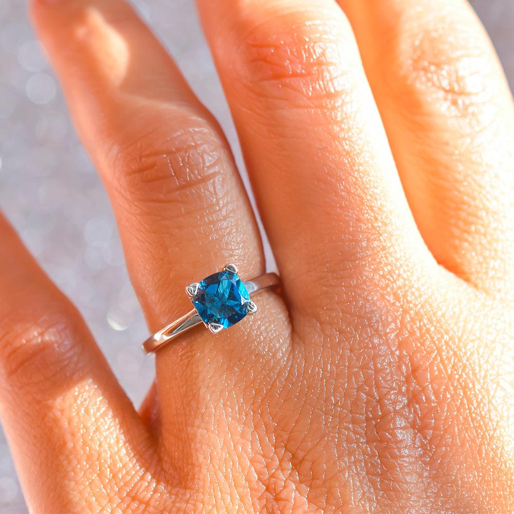 1.82 Ct. London Blue Topaz Solid 925 Sterling Silver Ring Jewelry - YoTreasure