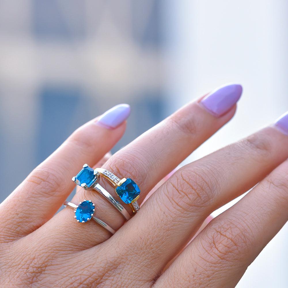 1.82 Ct. London Blue Topaz Solid 925 Sterling Silver Ring Jewelry - YoTreasure